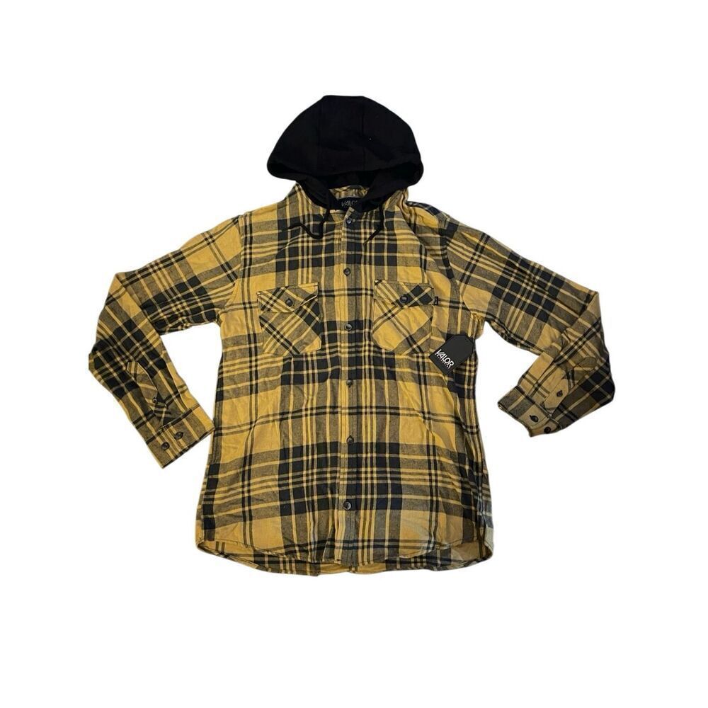 VALOR COLLECTIVE PLAID HOODED SHIRT
